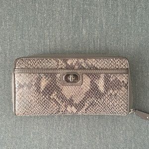 Snakeskin coach wallet